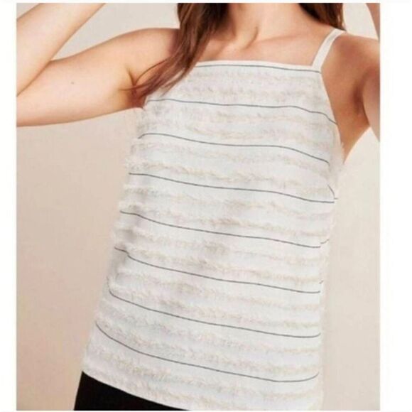 Anthropologie Maeve Quinn cream fringe US 8 - Picture 1 of 9